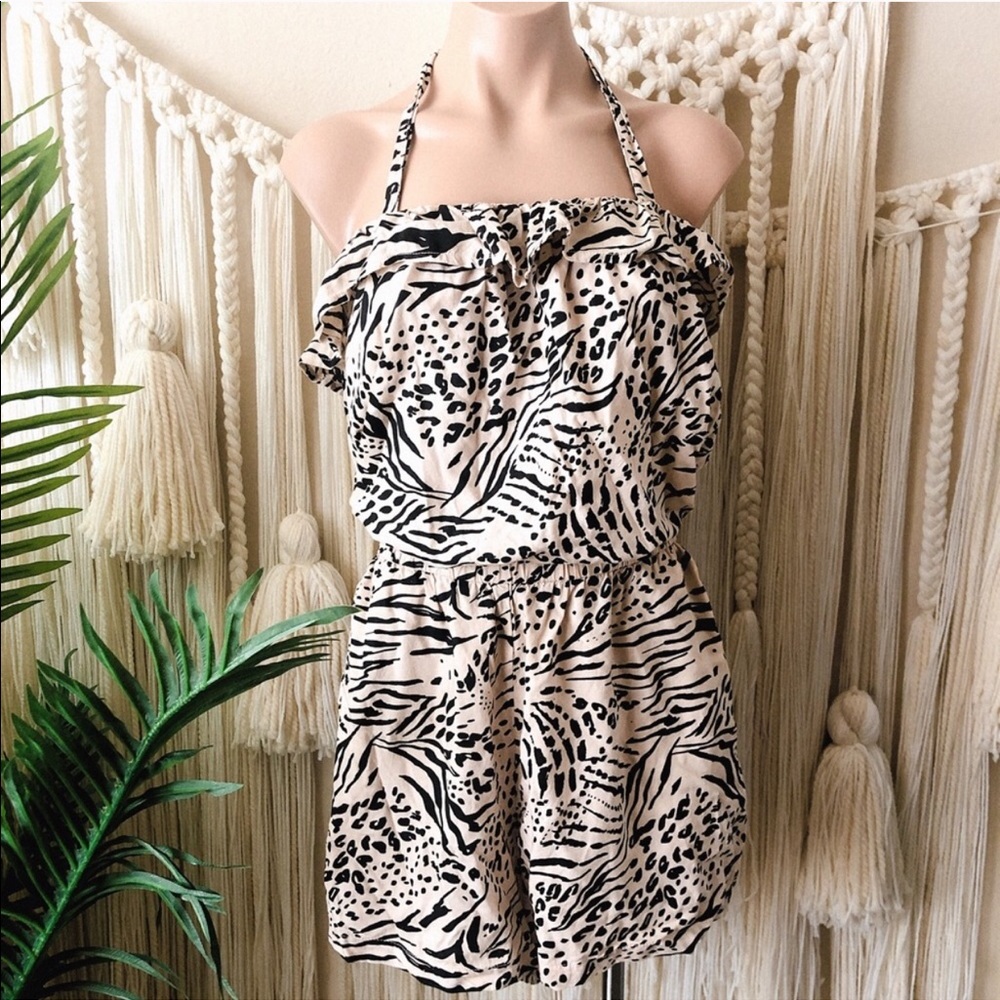 H&M Animal Print Halter Romper